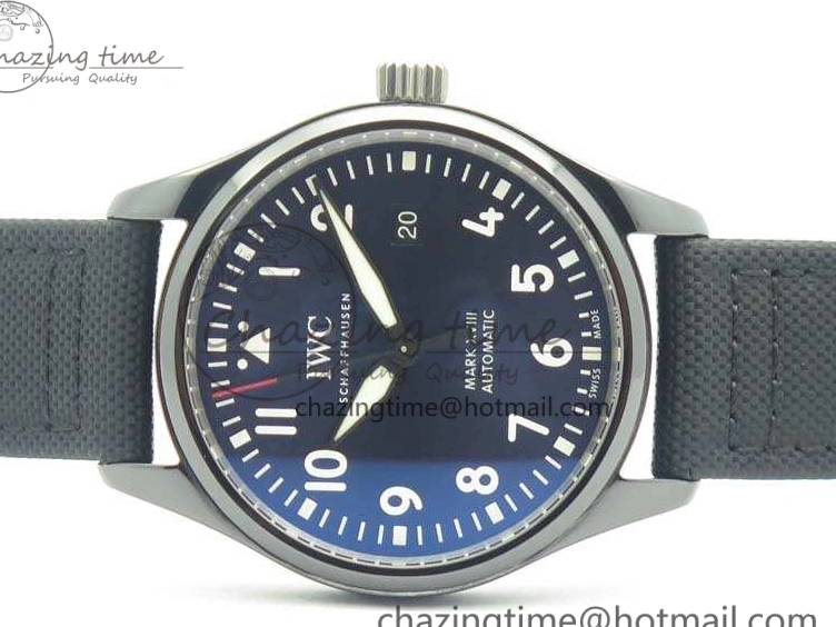 MIROTIME 0406 HighQuality Mark XVIII LAUREUS IW324703 Black Ceramic MKF Best Edition On Black Nylon Strap A 7218